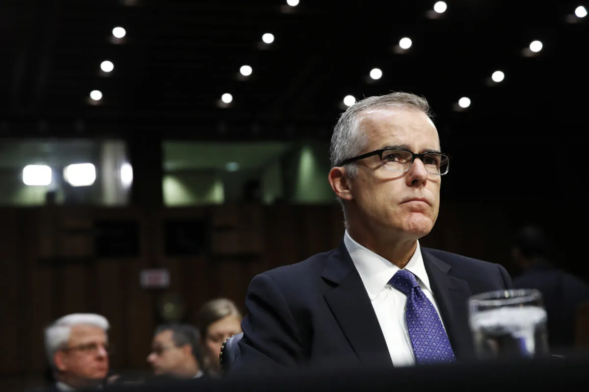 Then Acting FBI Director Andrew McCabe listens during a Senate Intelligence Committee hearing on Capitol Hill in Washington on May 11, 2017. (Jacquelyn Martin/AP Photo)