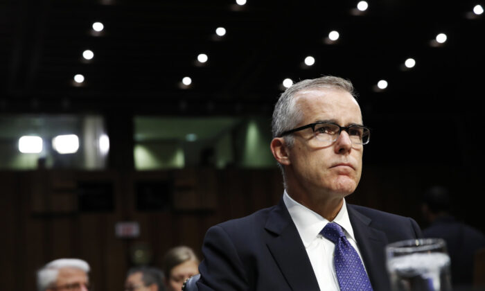 Then Acting FBI Director Andrew McCabe listens during a Senate Intelligence Committee hearing on Capitol Hill in Washington on May 11, 2017. (Jacquelyn Martin/AP Photo)
