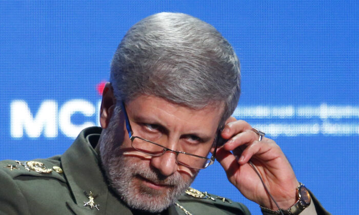  Iranian Defence Minister Amir Hatami adjusts a headphone during the annual Moscow Conference on International Security (MCIS) in Moscow, Russia, on April 4, 2018. (Sergei Karpukhin/Reuters)