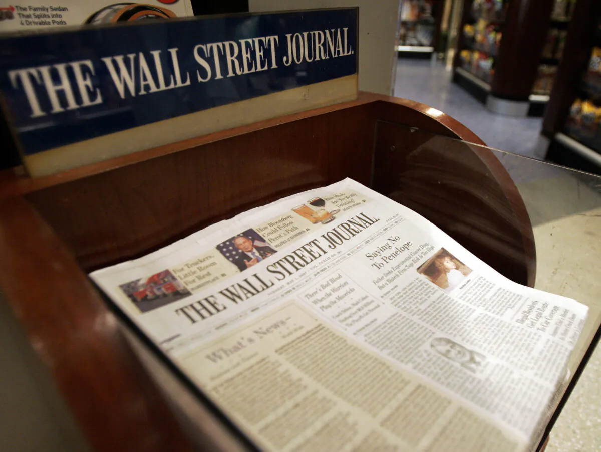 The Wall Street Journal is shown on sale at Hudson News in Grand Central Terminal in New York, on May 1, 2007. (Stan Honda/AFP via Getty Images)