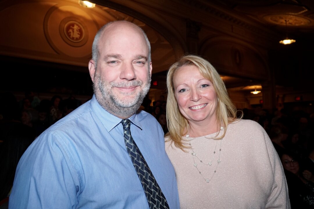 Michael Brodzik, a superintendent of schools, and his wife Karen, a medical assistant, attended Shen Yun Performing Arts at the Merriam Theater, in Philadelphia, on Feb. 19, 2020. (Lily Sun/The Epoch Times)