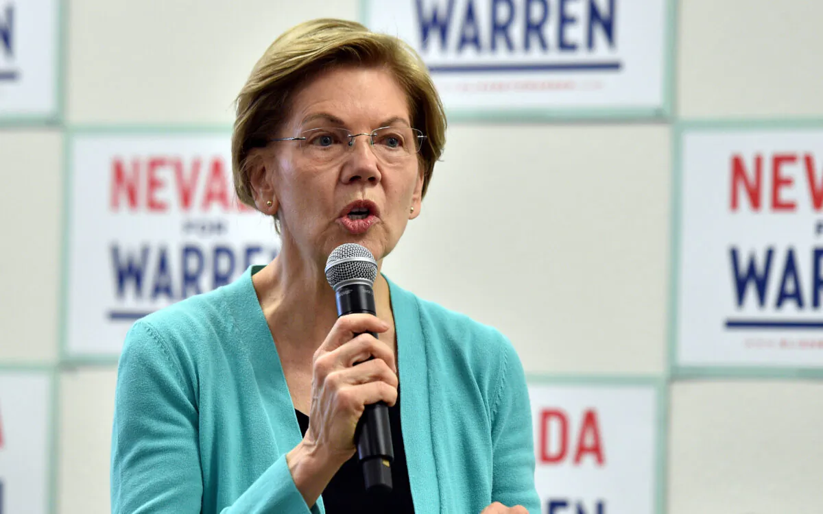 Former Democratic presidential candidate Sen. Elizabeth Warren (D-Mass.) in North Las Vegas, Nev., on Feb. 20, 2020. (David Becker/Getty Images)