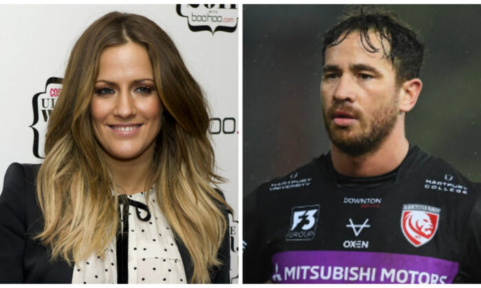 L-British TV personality Caroline Flack. (Jonathan Short/AP photo); R-Danny Cipriani of Gloucester Rugby. (Harry Trump/Getty Images)
