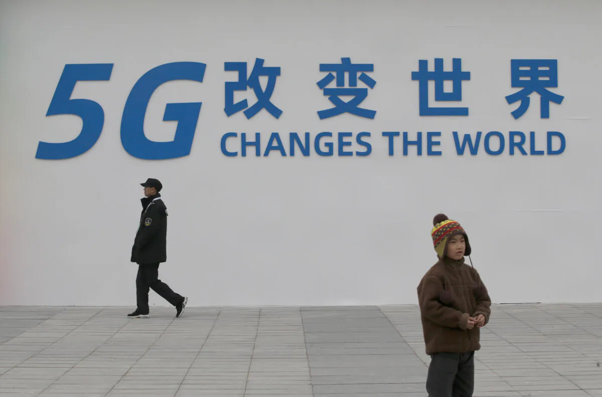 A sign for the World 5G Exhibition is seen in Beijing, China, on Nov. 22, 2019. (Jason Lee/Reuters)