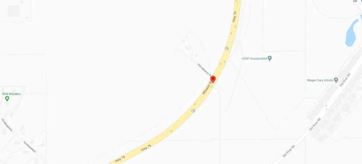 State Route 76, about 45 miles (72 kilometers) north of San Diego.(Google Map)