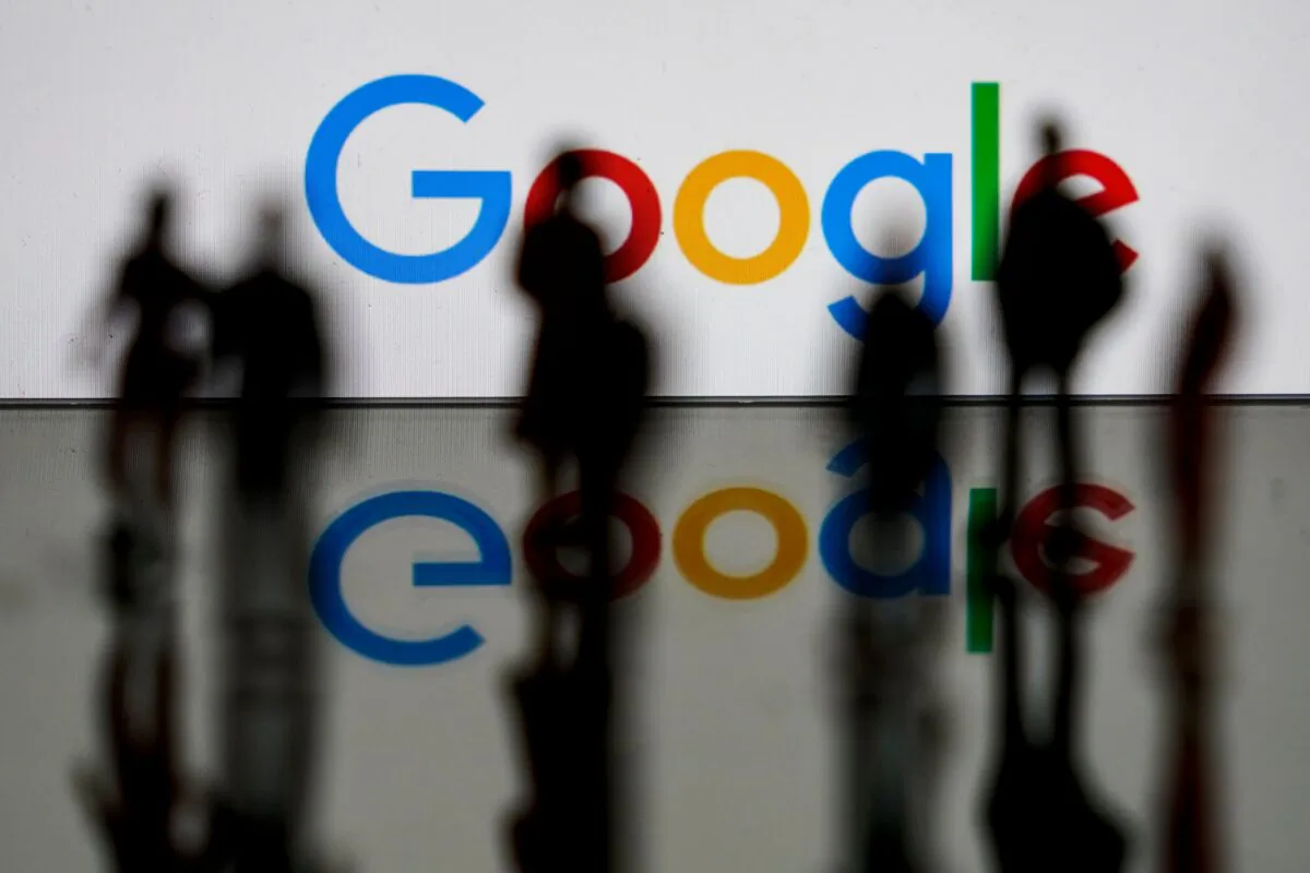 The Google logo is seen in Brussels, Belgium, on Feb. 14, 2020.  (Kenzo Tribouillard/AFP via Getty Images)