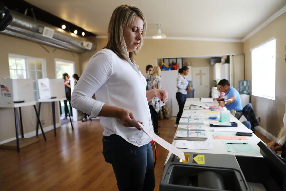Democratic Congressional candidate Katie Hill casts her ballot while voting in California's 25th Congressional district in Agua Dulce, Calif., on Nov. 6, 2018. (Mario Tama/Getty Images)