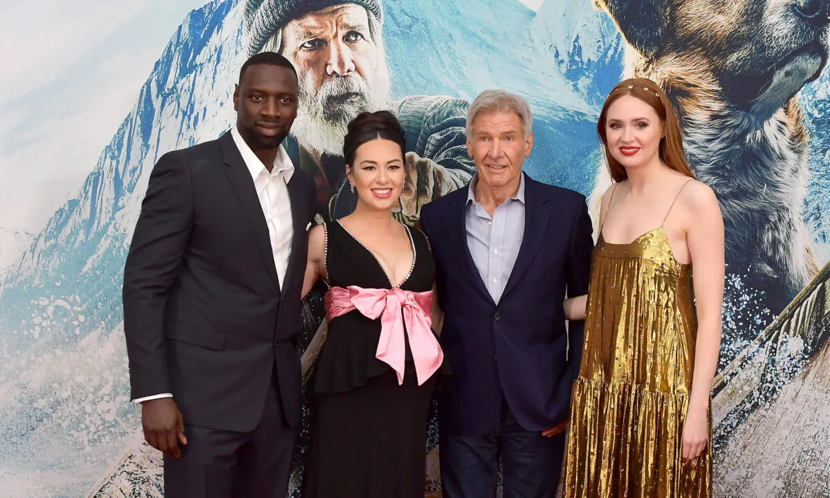 (L-R) Omar Sy, Cara Gee, Harrison Ford, and Karen Gillan attend the Premiere of 20th Century Studios' "The Call of the Wild" at El Capitan Theatre in Los Angeles, Calif., on Feb. 13, 2020. (Matt Winkelmeyer/Getty Images)