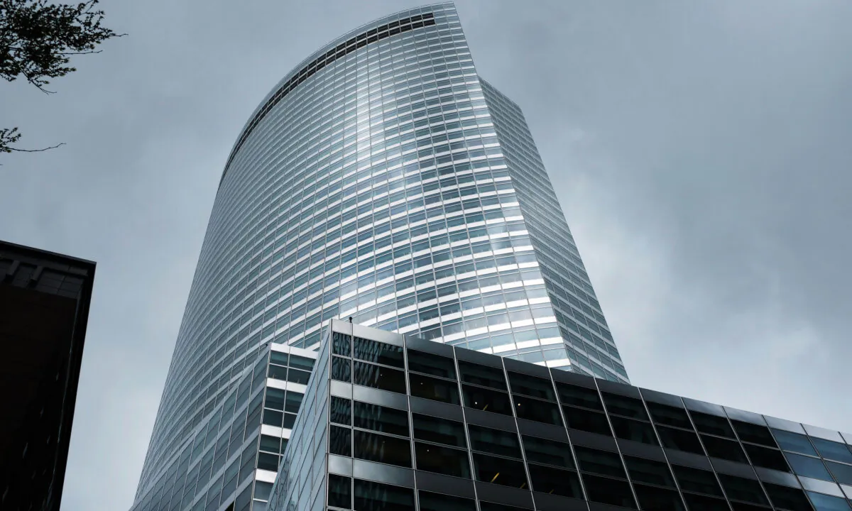 An exterior view of the Goldman Sachs New York headquarters in New York City on April 15, 2019. (Spencer Platt/Getty Images)