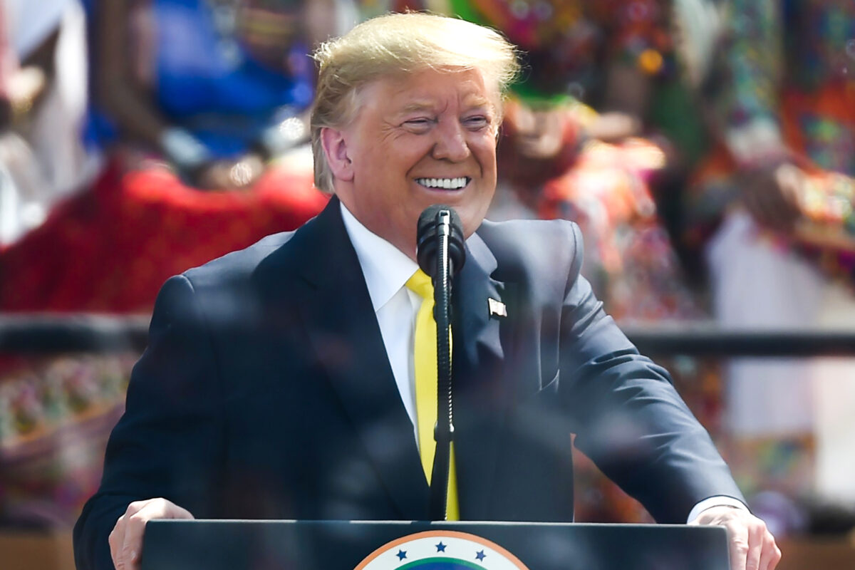 President Donald Trump smiles