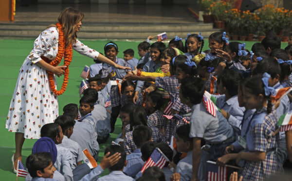 U.S.-first-lady-Melania-Trump-in-New-Delhi