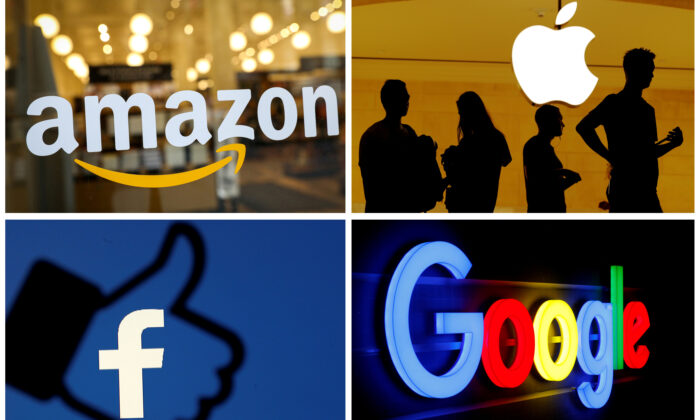 The logos of Amazon, Apple, Facebook and Google in a combination photo from Reuters files. (Reuters)