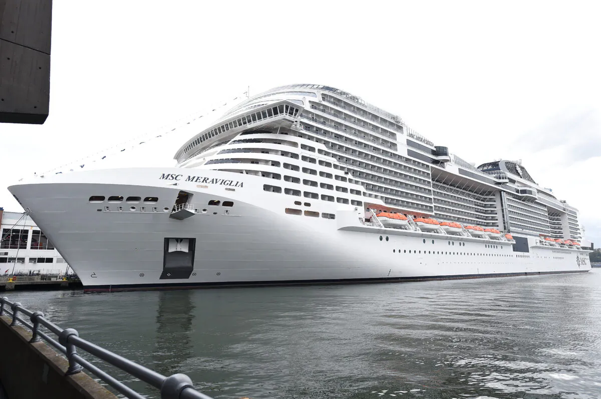 A view of MSC Meraviglia making its inaugural visit to New York City on Oct. 7, 2019. (Jamie McCarthy/Getty Images for MSC Cruises)