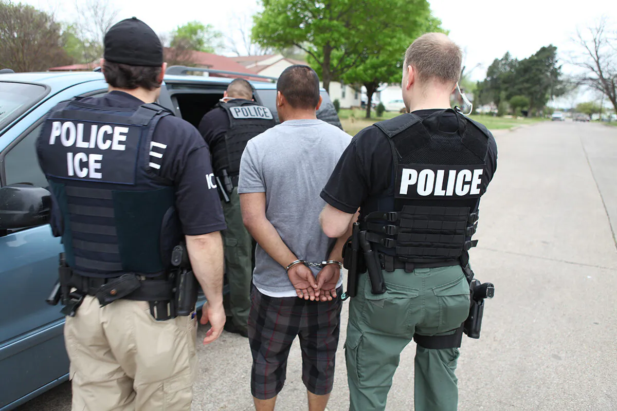 ICE agents arrest an illegal alien during an operation in Baltimore, Md., on Nov. 22, 2019. (ICE)