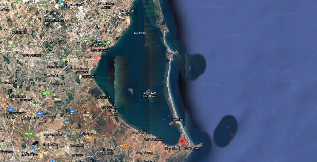 Map showing La Manga, Spain. (Google Maps)