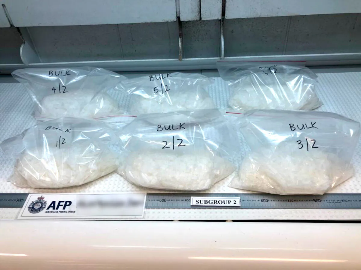 Drug syndicates are sending ice to Australia through the mail service, federal police say after a nationwide operation targeting the syndicates in February 2020. (Australian Federal Police)