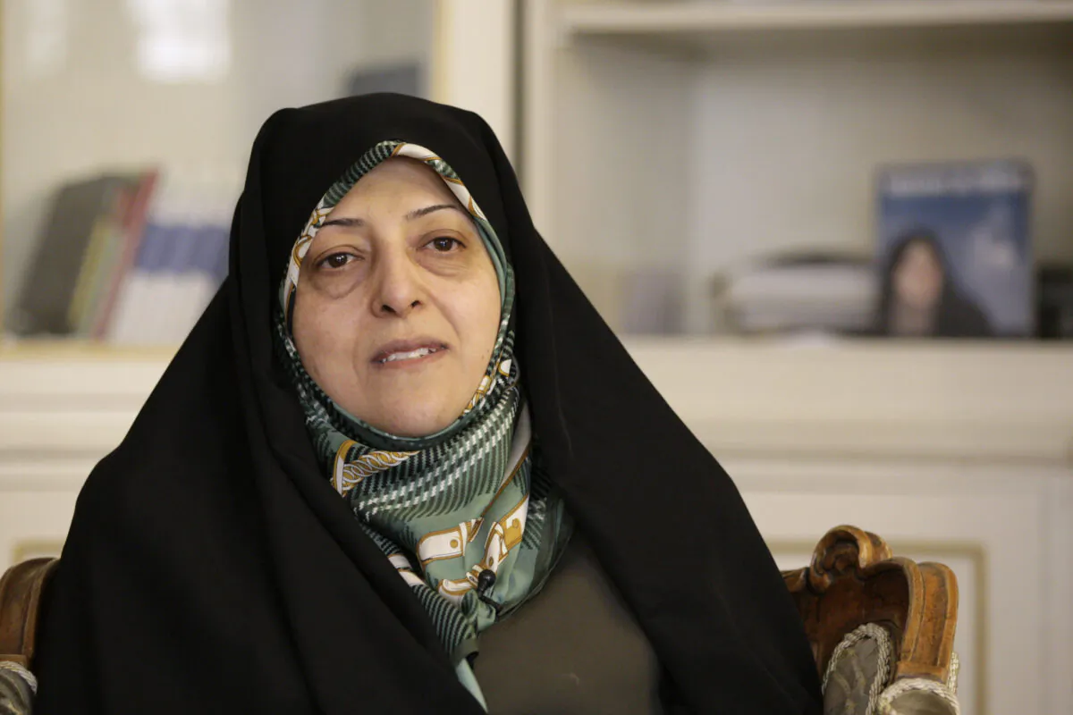 Iranian Vice-President Masoumeh Ebtekar gives an interview to The Associated Press, in Tehran, Iran, on Feb. 14, 2013. (Vahid Salemi/AP Photo)