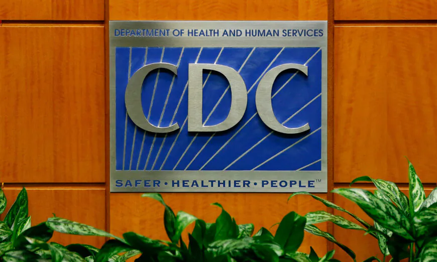 A podium with the logo for the CDC. (Kevin C. Cox/Getty Images)