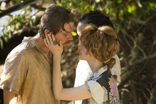man about to kiss woman