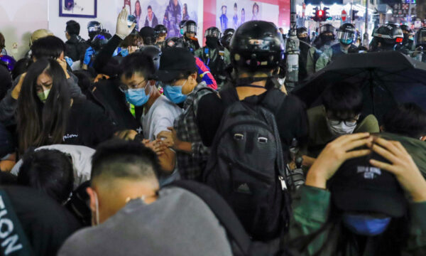 Hong Kong protest in protesters at Mong Kok