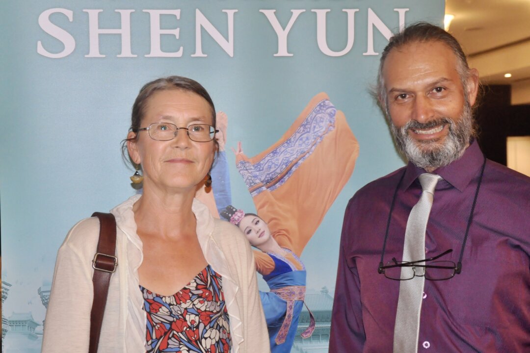 Yolanda van den Bemd and Leonard Matthews found Shen Yun amazing. They enjoyed the performance at the Kiri Te Kanawa Theatre, Aotea Center, Auckland, New Zealand, on March 1, 2020. (Michael Zhang/The Epoch Times)