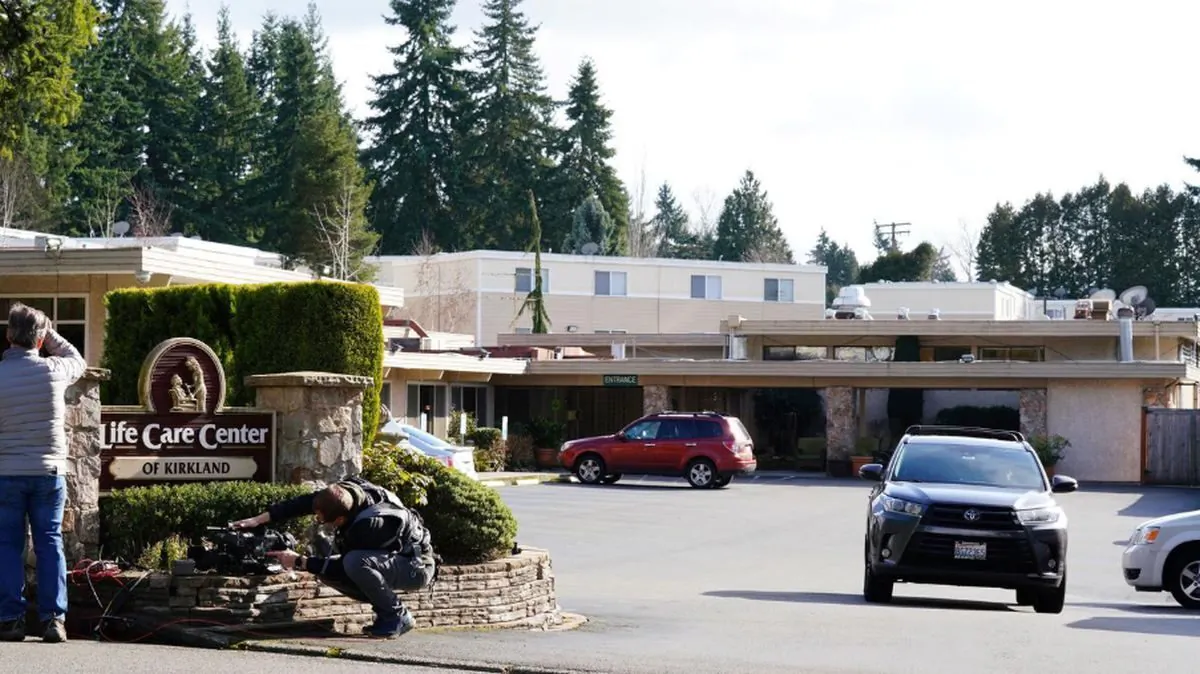 A general view of the Life Care Center of Kirkland where a number of seniors are at risk of novel coronavirus in Kirkland, Washington, U.S. February 29, 2020. (REUTERS/Ryan Henriksen)