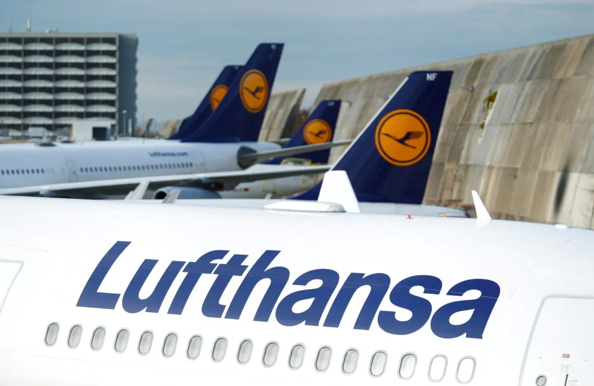 Lufthansa airplanes are seen parked on the tarmac at Frankfurt airport, Germany, on  Nov. 7, 2019. (Ralph Orlowski/File Photo/Reuters)
