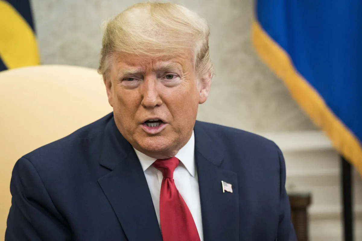 President Donald Trump speaks to the press in the Oval Office of the White House in Washington on March 2, 2020. (Sarah Silbiger/Getty Images)