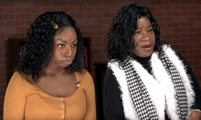 Debra Harrell (R) and her daughter Regina are seen in a recent Stossel TV video. (Screenshot/YouTube)