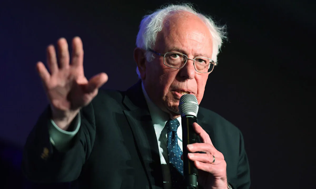 Democratic presidential candidate Sen. Bernie Sanders (I-Vt.) addresses Immigrant-rights organizations at the 'Unity Freedom Presidential Forum' in Pasadena, Calif., on May 31, 2019. (Mark Ralston/AFP via Getty Images)