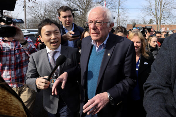 Democratic 2020 U.S. presidential candidate Sanders departs after he and his wife Jane voted in the Vermont primary at their polling place in Burlington, Vermont