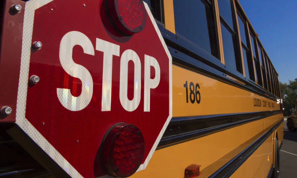A school bus during a safety event for children at Trailside Middle School, in Ashburn, Va., on Aug. 25, 2015. (Paul J. Richards/AFP via Getty Images)