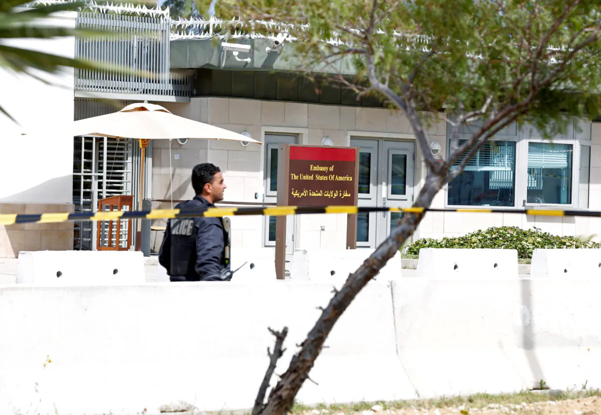 A police officer is seen at the site of a suicide attack near the U.S. embassy in Tunis, Tunisia on March 6, 2020. (Zoubeir Souissi/Reuters)