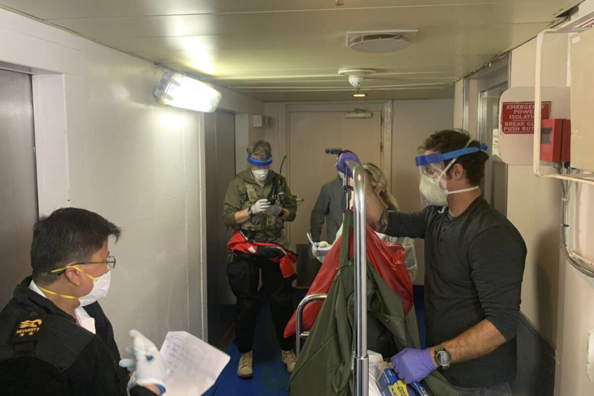 A group of medical personnel with the 129th Rescue Wing