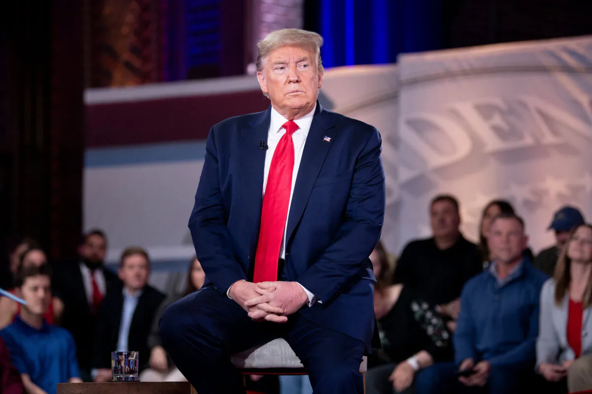President Donald Trump waits to speak during a FOX News Channel town hall at the Scranton Cultural Center in Scranton, Penn., on March 5, 2020. (Brendan Smialowski/AFP via Getty Images)