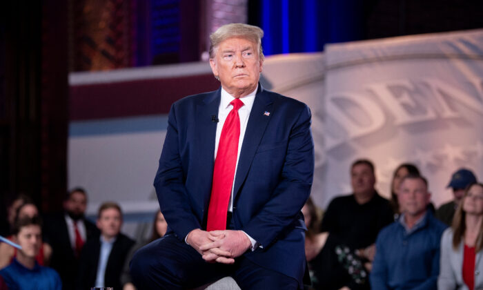 President Donald Trump waits to speak during a FOX News Channel town hall at the Scranton Cultural Center in Scranton, Penn., on March 5, 2020. (Brendan Smialowski/AFP via Getty Images)