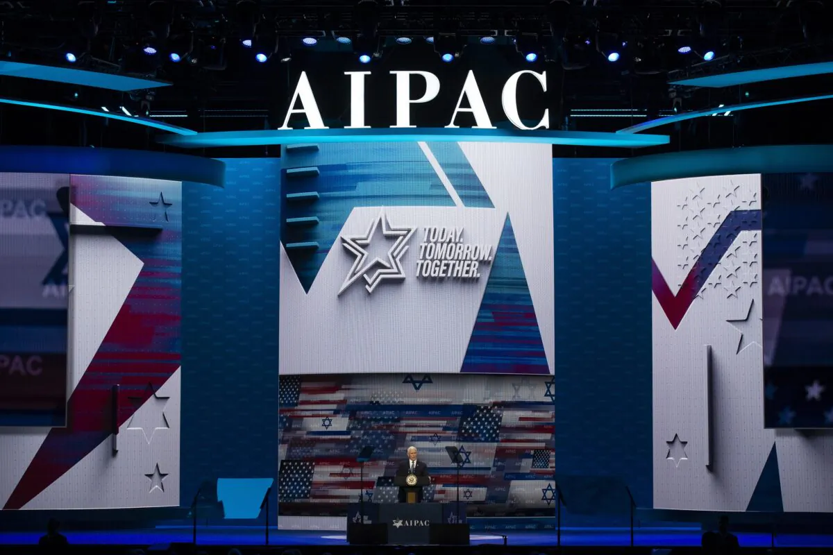 Vice President Mike Pence speaks at the the American Israel Public Affairs Committee (AIPAC) 2020 Conference in Washington on March 2, 2020. (Alex Brandon/AP Photo)