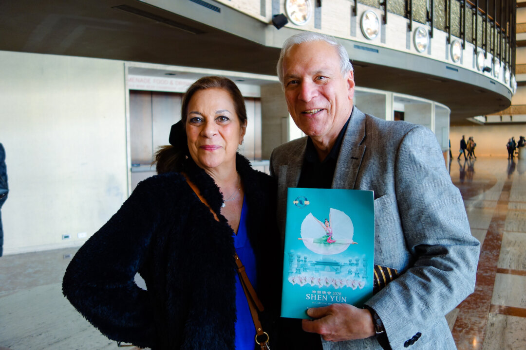 Richard and Dolores Libero enjoyed Shen Yun Performing Arts at Lincoln Center, in New York, on March 8, 2020. (Janita Kan/The Epoch Times)