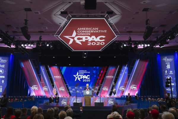 President Donald Trump speaks during CPAC