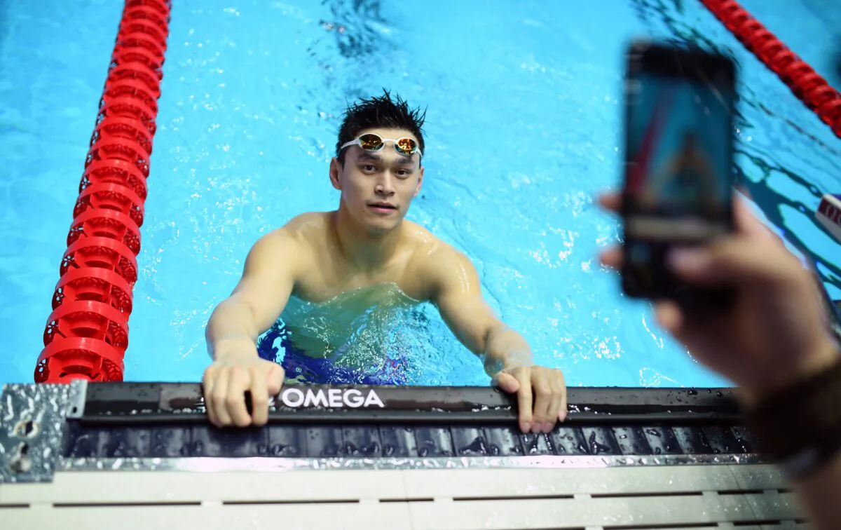 China's Sun Yang poses for a photograph during a swimming training session at the 2019 World Championships at Nambu University Municipal Aquatics Center in Gwangju, South Korea, on  July 25, 2019. (Oli SCARFF/AFP)