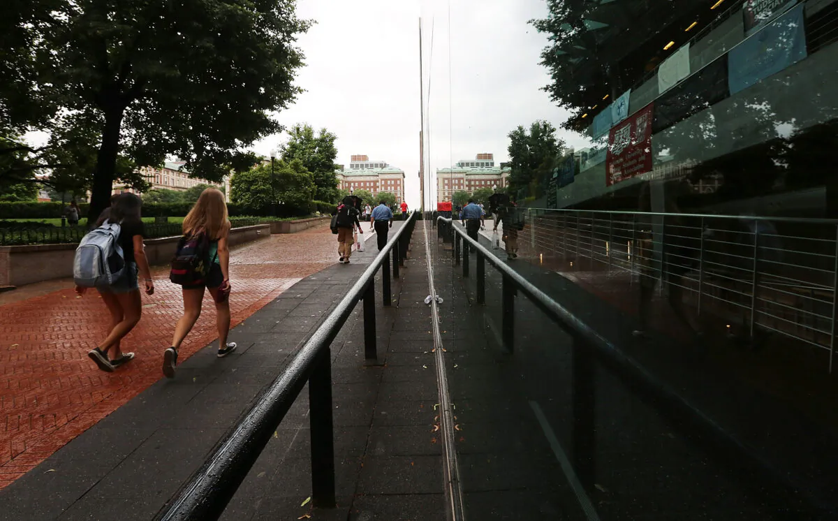People walk on the Columbia University campus in New York City. (Mario Tama/Getty Images)