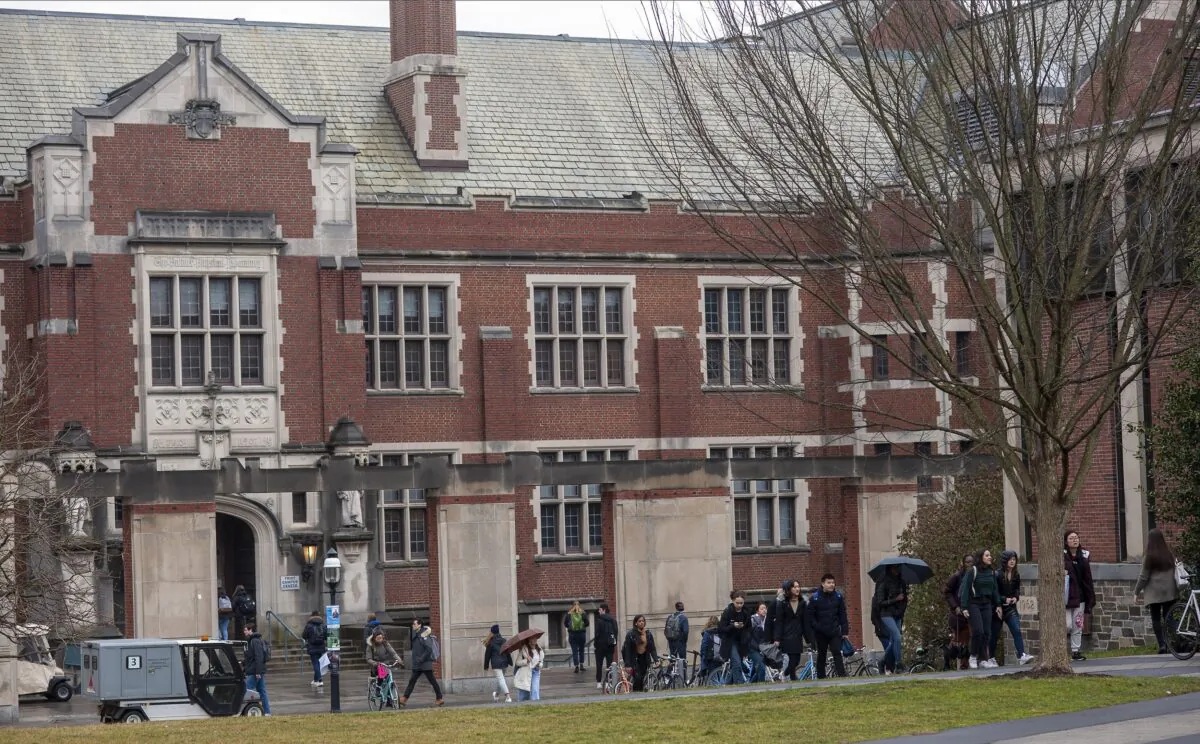 Students walk on campus at Princeton University in New Jersey on Feb. 4, 2020. (Thomas Cain/Getty Images)