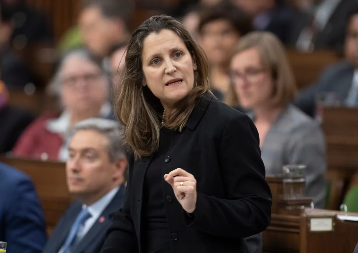 Deputy Prime Minister and Minister of Intergovernmental Affairs Chrystia Freeland responds to a question during Question Period in the House of Commons, in Ottawa on March 9, 2020. (Adrian Wyld/The Canadian Press)