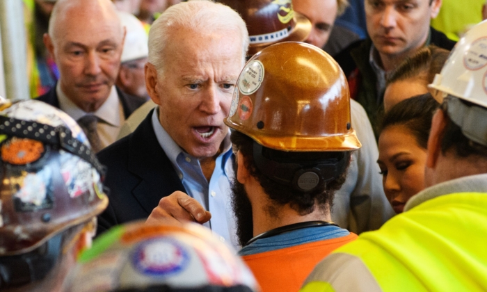 Image result for picture of joe biden arguing with a detroit auto worker