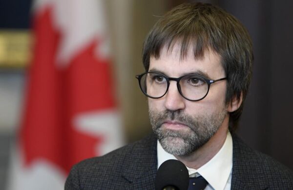 Minister of Canadian Heritage Steven Guilbeault speaks with the media