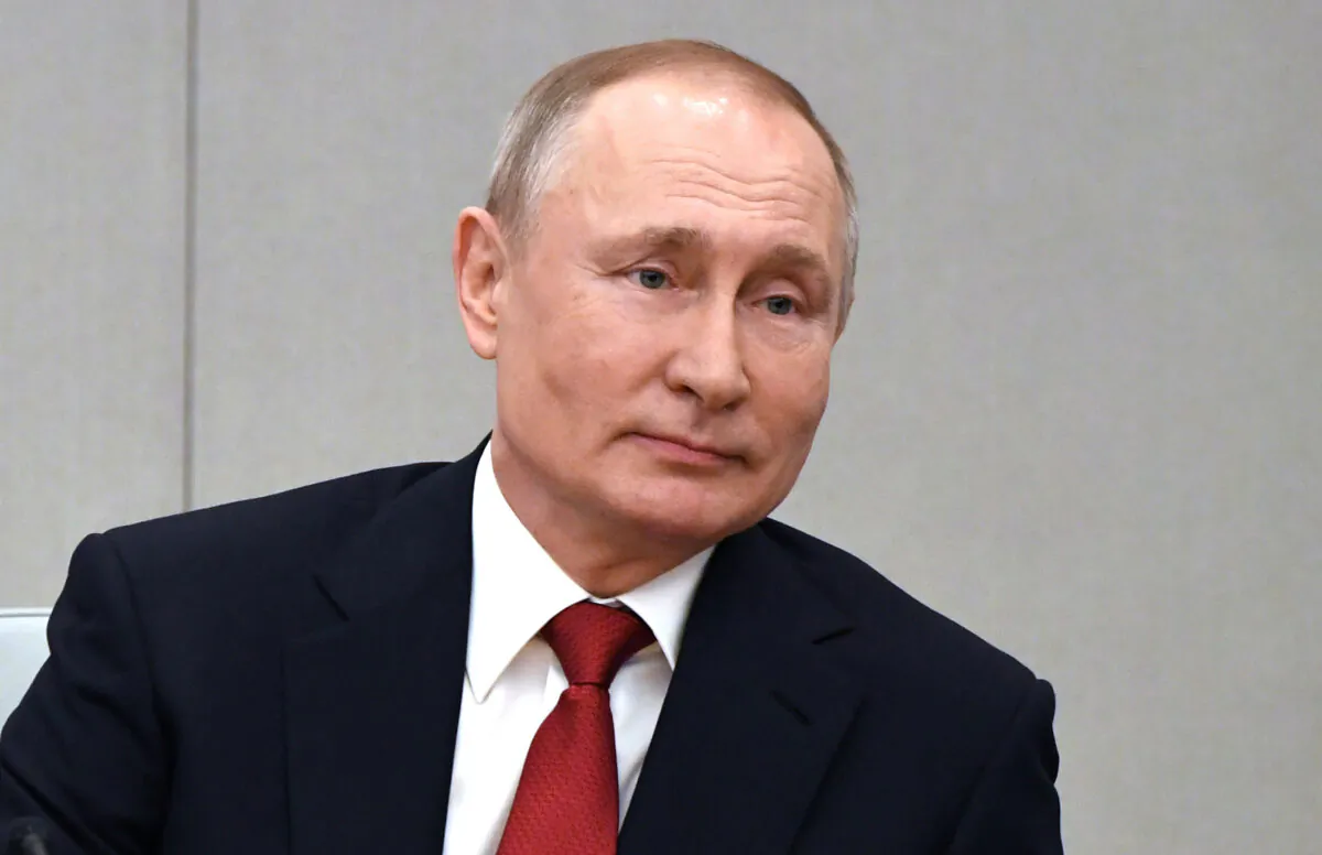 Russian President Vladimir Putin attends a session prior to voting for constitutional amendments at the State Duma, the Lower House of the Russian Parliament in Moscow on March 10, 2020. (Alexei Nikolsky, Sputnik, Kremlin Pool Photo via AP)
