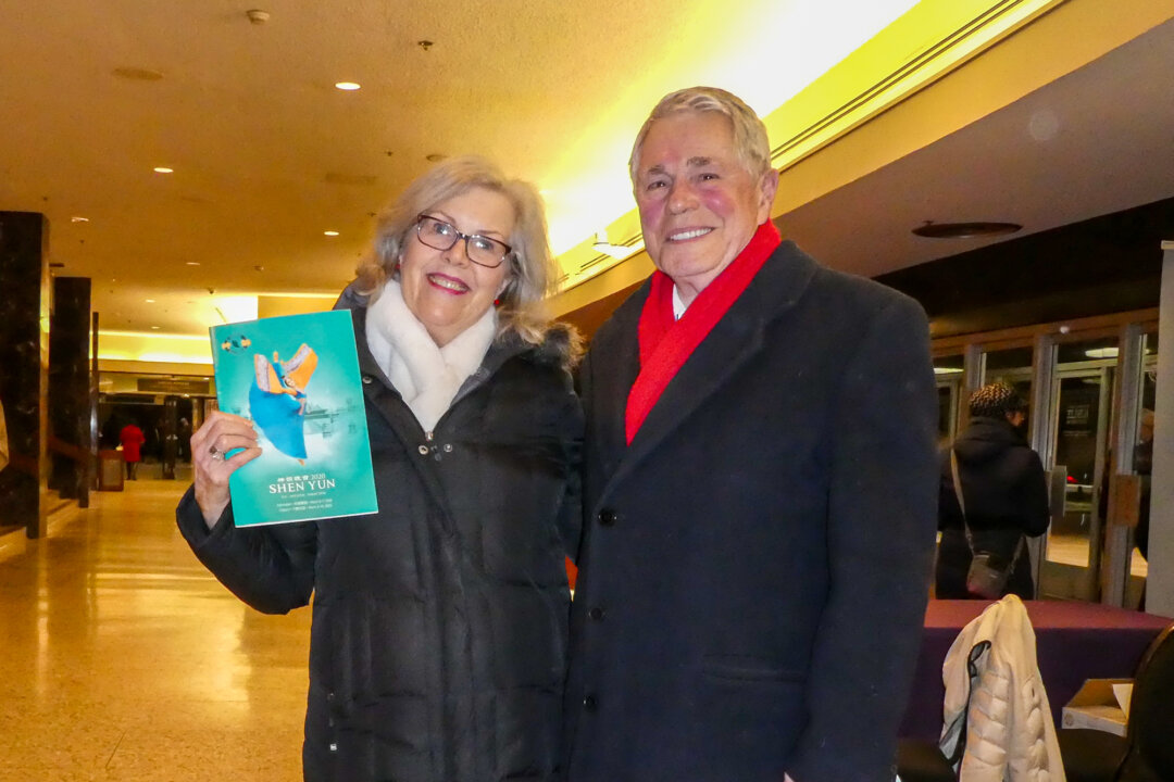 Joan and Randy Fairnie, he a former manager for Imperial Oil in Western Canada, attended Shen Yun Performing Arts at Calgary's Southern Alberta Jubilee Hall, March 10, 2020. Randy enjoyed the recognition of the soul and the soul's journey that Shen Yun depicted. (Gary Bai/The Epoch Times)