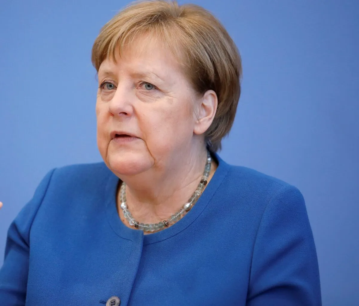 German Chancellor Angela Merkel address a news conference on coronavirus in Berlin, Germany,  on March 11, 2020. (Axel Schmidt/Reuters)