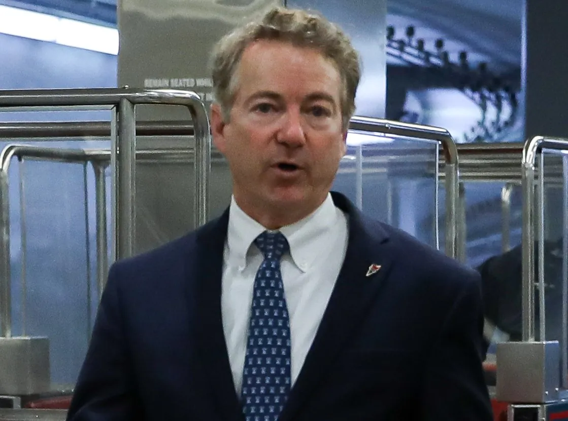 Sen. Rand Paul (R-Ky.) in the Senate subway area of the Capitol on Feb. 4, 2020. (Charlotte Cuthbertson/The Epoch Times)