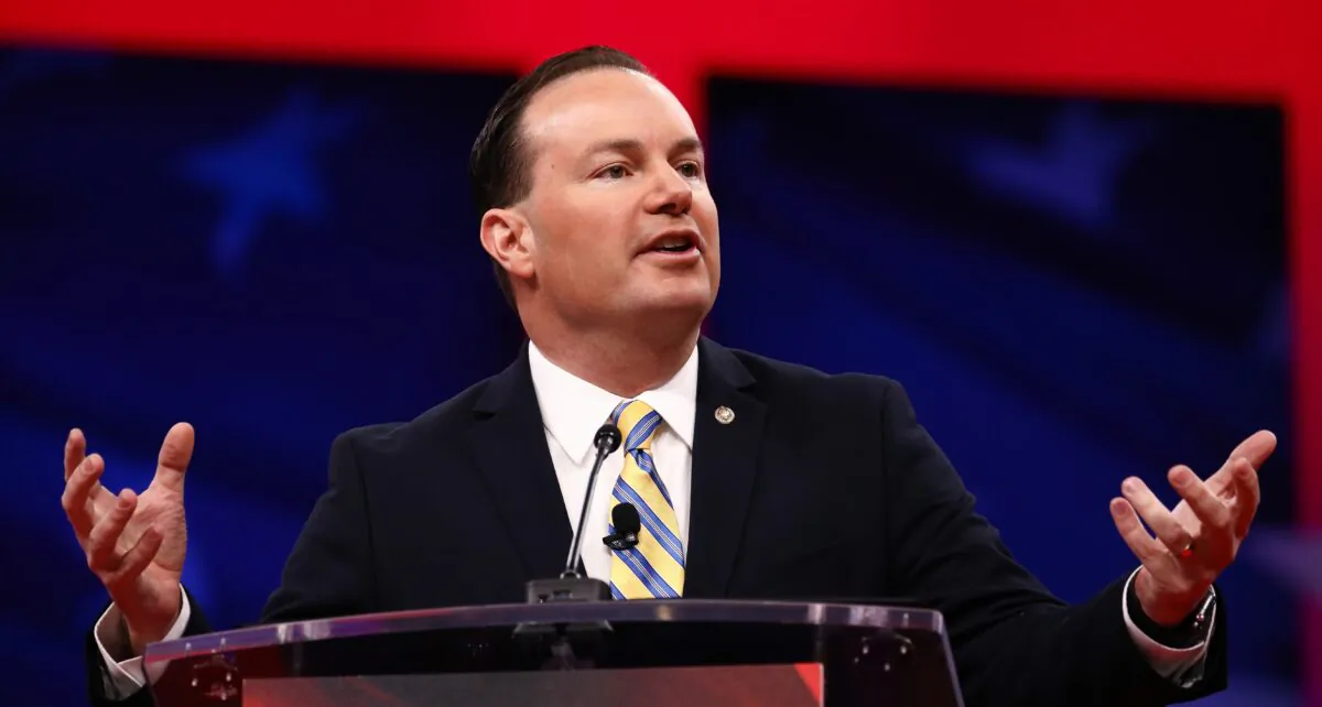 Sen. Mike Lee (R-Utah) in National Harbor, Md., on Feb. 28, 2019. Lee opposes a House-passed extension of the FISA law. (Charlotte Cuthbertson/The Epoch Times)
